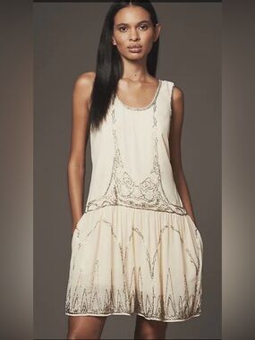 NWT By Anthropologie Sleeveless Embellished Romper size 6